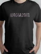 Isolated black t-shirt model front view